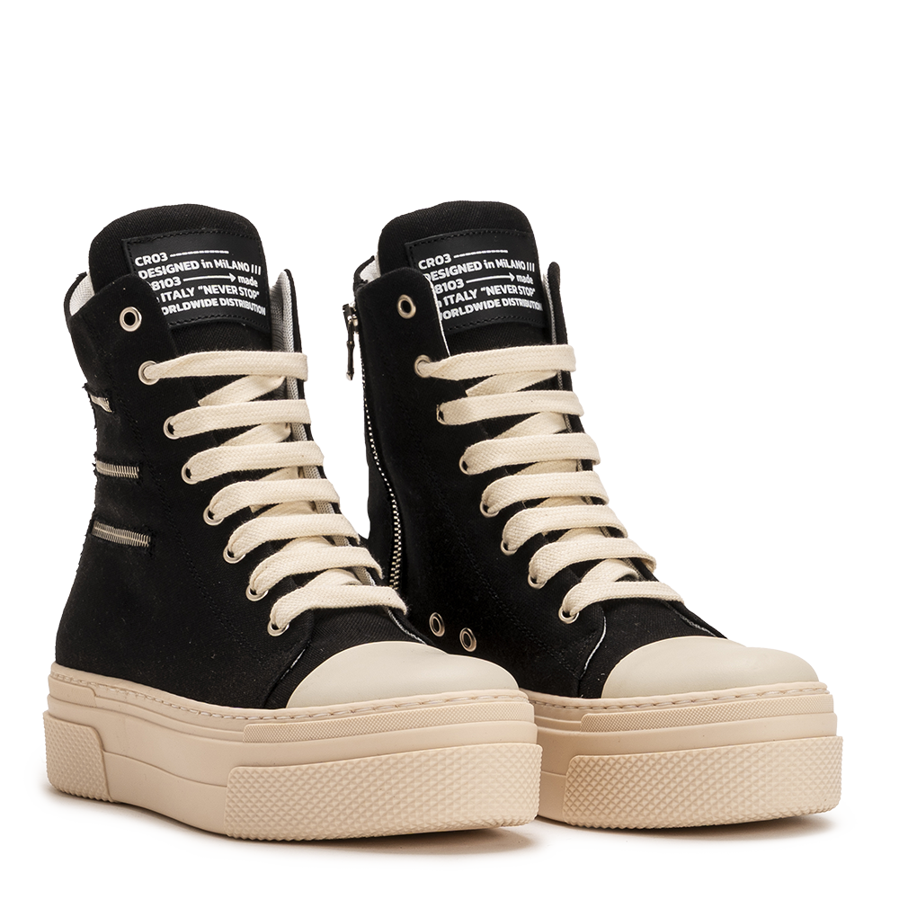 CALIPSO 300 ZIPLINE – Black High-Top Sneakers