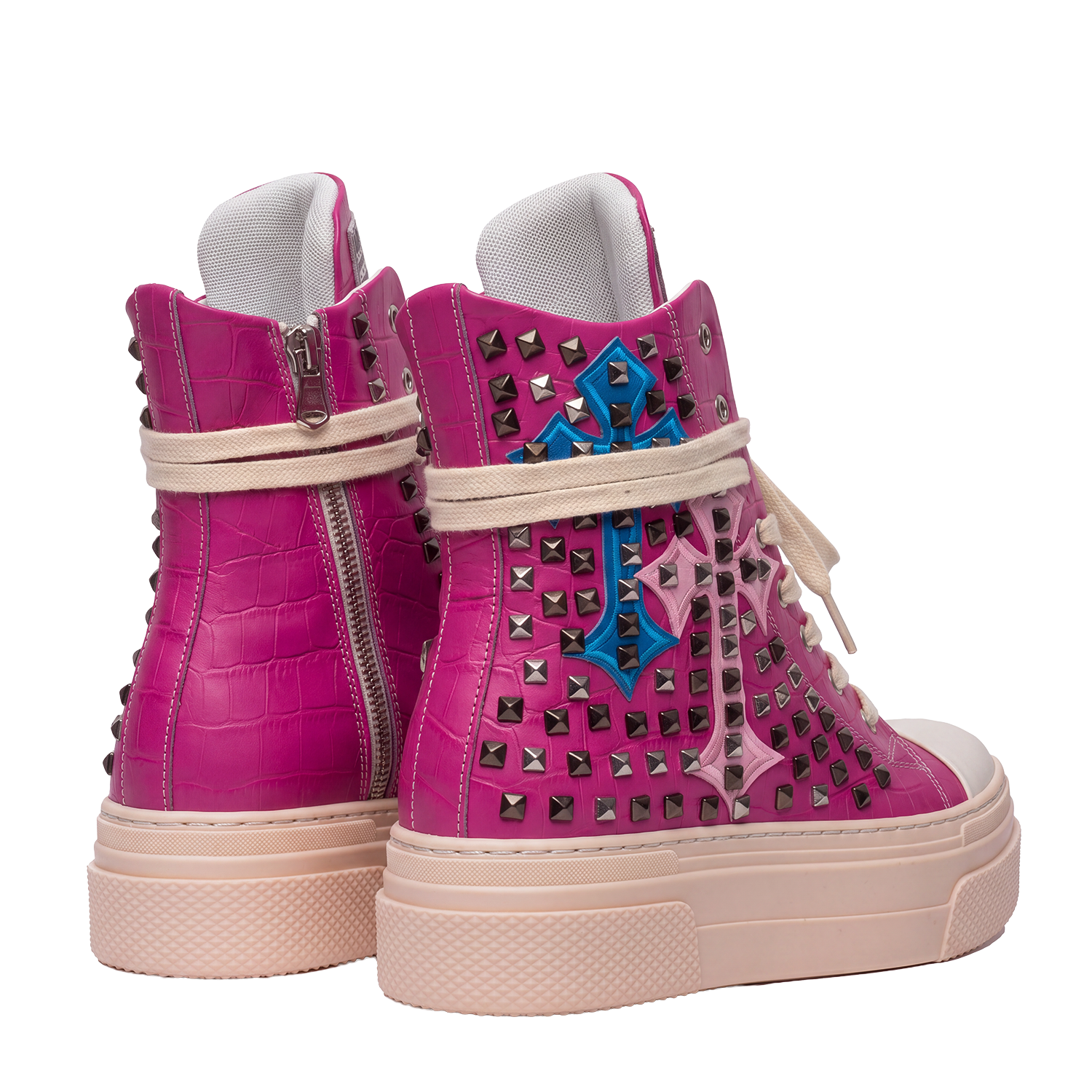 CALIPSO COCO - Fuchsia Cross Studs