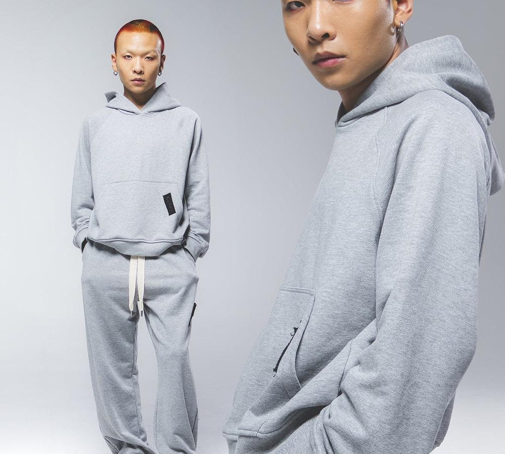 "CR03" Melange Grey Hoodie-Hoodie-CRISTIANZEROTRE