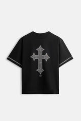 CR03 Cross Strass Tee – Black Edition