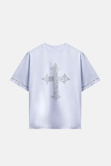 CR03 Cross Strass Tee – White Edition