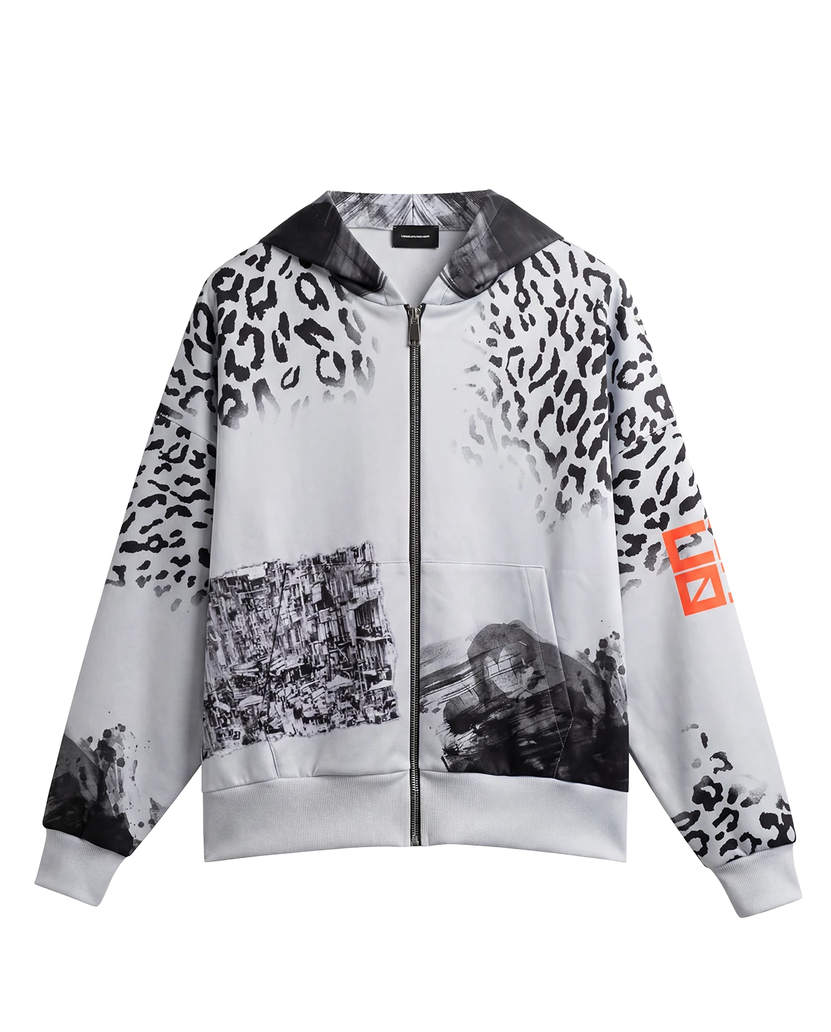 CR03 Creative Safari Zip Hoodie – Olive Grey Sublimation
