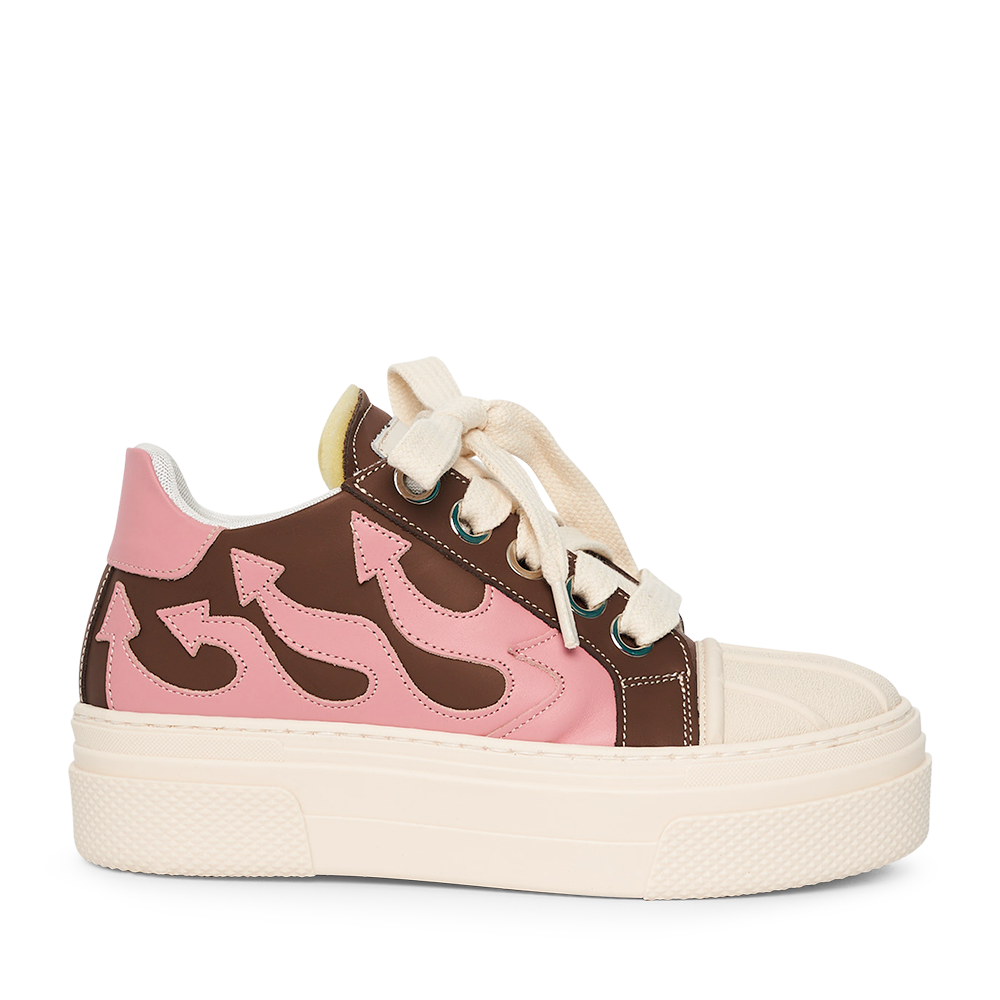 CALIPSO FLAME – Brown Pink Low-Sneaker-CRISTIANZEROTRE