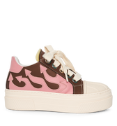 CALIPSO FLAME – Brown Pink Low-Sneaker-CRISTIANZEROTRE