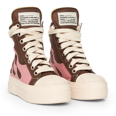 CALIPSO FLAME – Brown Pink High-Sneaker-CRISTIANZEROTRE