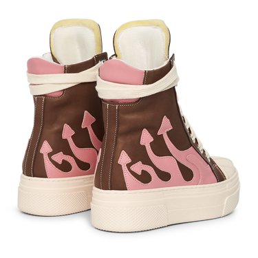 CALIPSO FLAME – Brown Pink High-Sneaker-CRISTIANZEROTRE