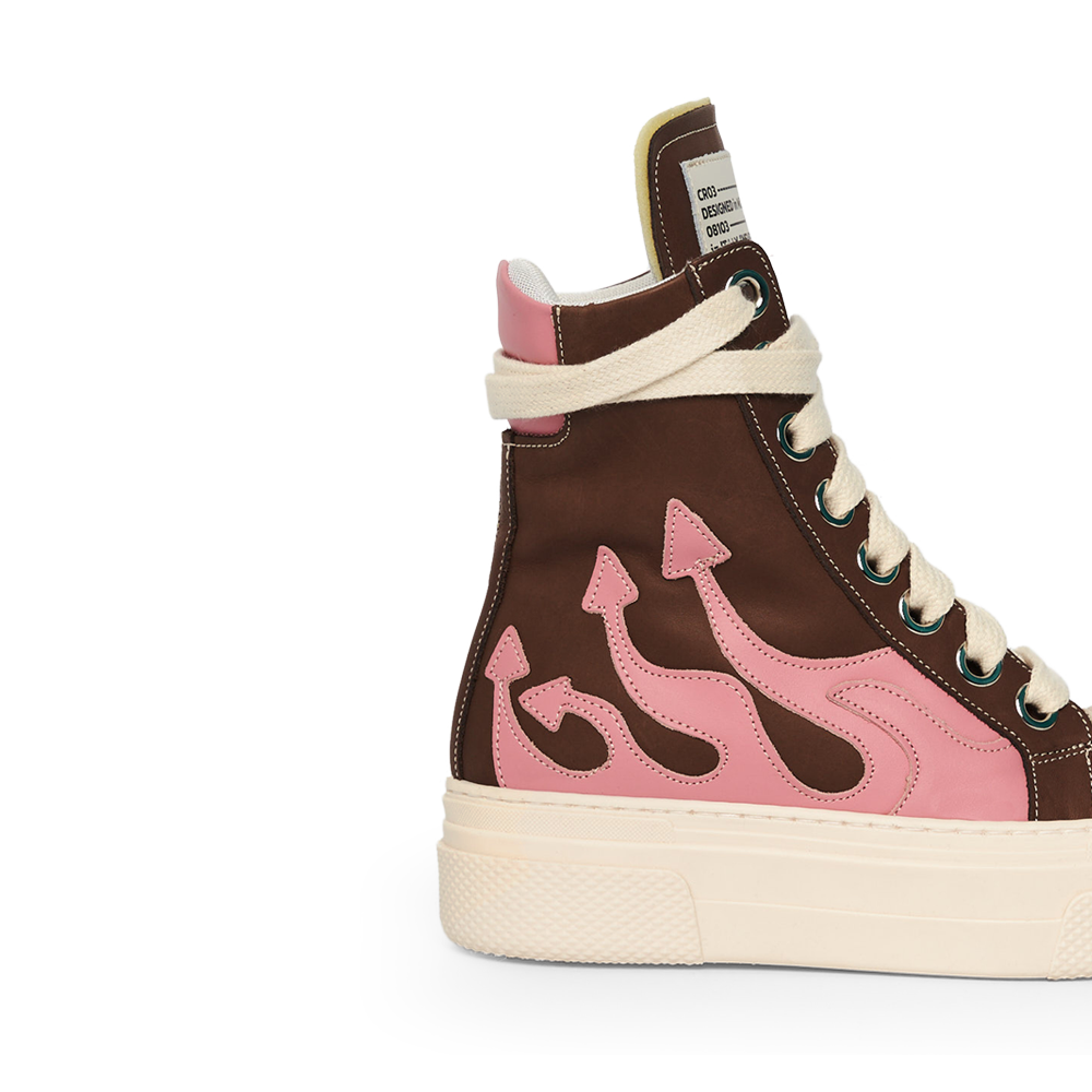 CALIPSO FLAME – Brown Pink High-Sneaker-CRISTIANZEROTRE