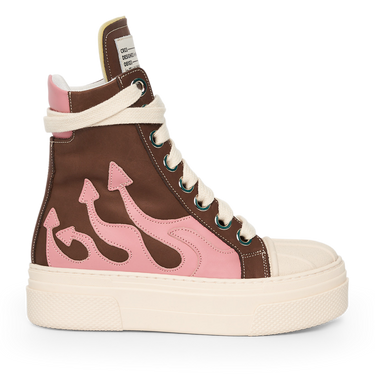 CALIPSO FLAME – Brown Pink High-Sneaker-CRISTIANZEROTRE