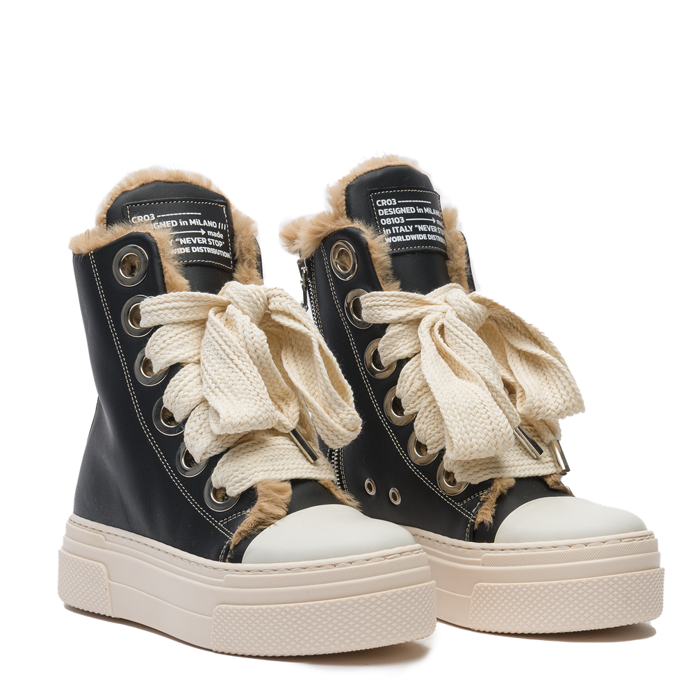 Calipso 300 Fur – Classic Black Leather-Sneaker-CRISTIANZEROTRE