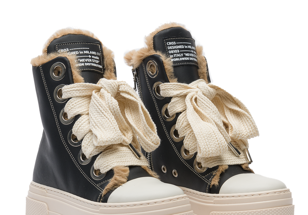 Calipso 300 Fur – Classic Black Leather-Sneaker-CRISTIANZEROTRE