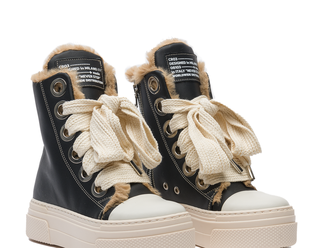 Calipso 300 Fur – Classic Black Leather-Sneaker-CRISTIANZEROTRE