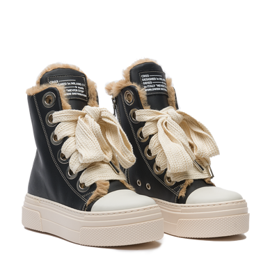 Calipso 300 Fur – Classic Black Leather-Sneaker-CRISTIANZEROTRE