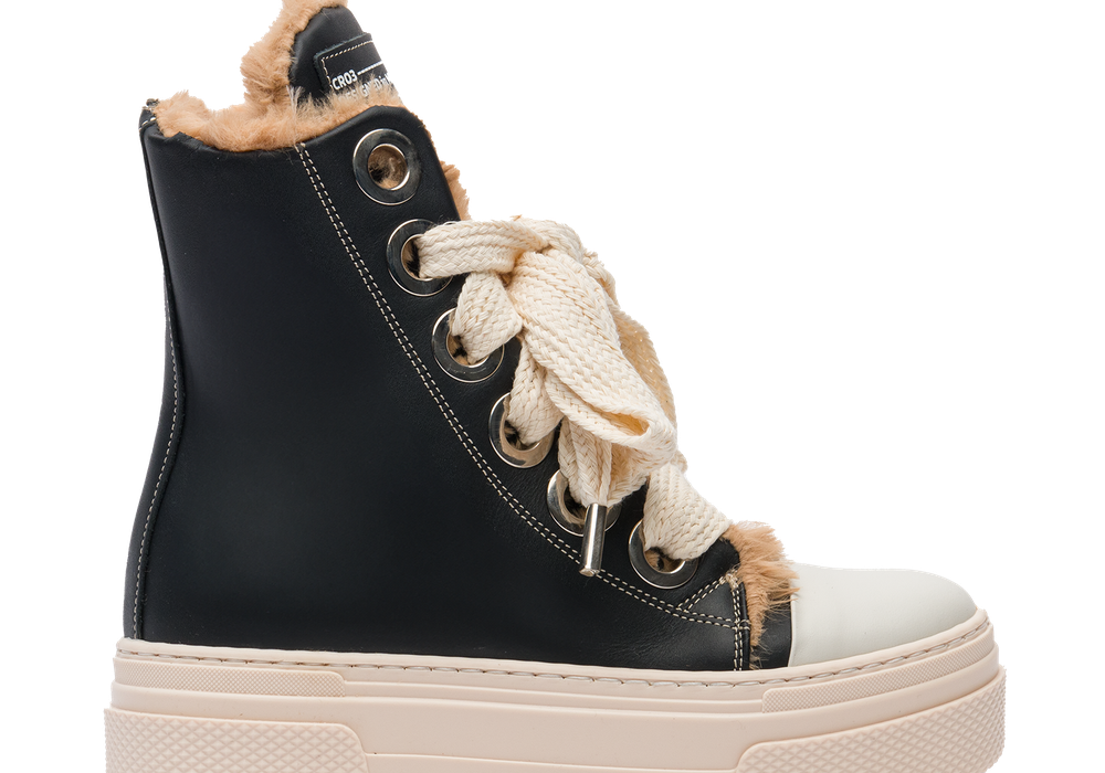 Calipso 300 Fur – Classic Black Leather-Sneaker-CRISTIANZEROTRE