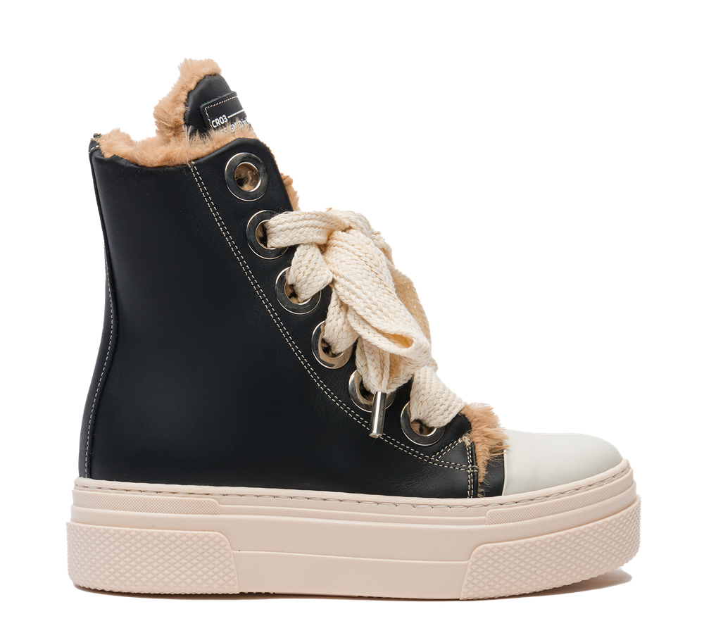 Calipso 300 Fur – Classic Black Leather-Sneaker-CRISTIANZEROTRE