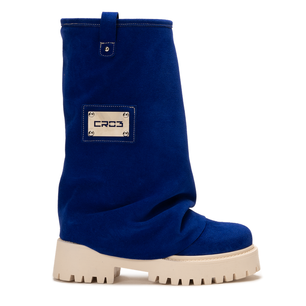 CHUNKY – Deep Blue Velvet Boots-Sneaker-CRISTIANZEROTRE