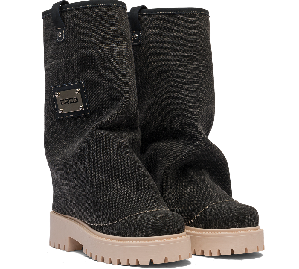 CHUNKY – Denim Boots Black-Sneaker-CRISTIANZEROTRE