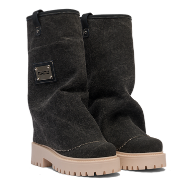 CHUNKY – Denim Boots Black-Sneaker-CRISTIANZEROTRE