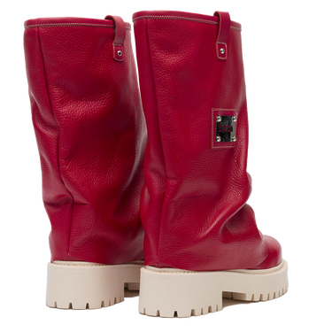 CHUNKY – Leather Boots Red-Sneaker-CRISTIANZEROTRE