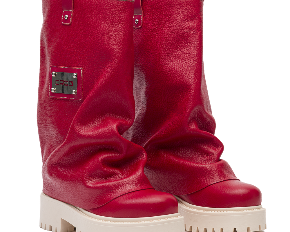CHUNKY – Leather Boots Red-Sneaker-CRISTIANZEROTRE
