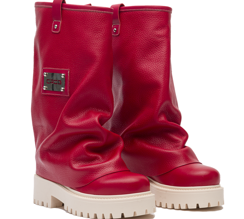 CHUNKY – Leather Boots Red-Sneaker-CRISTIANZEROTRE