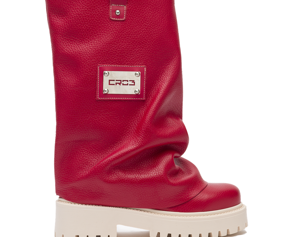 CHUNKY – Leather Boots Red-Sneaker-CRISTIANZEROTRE