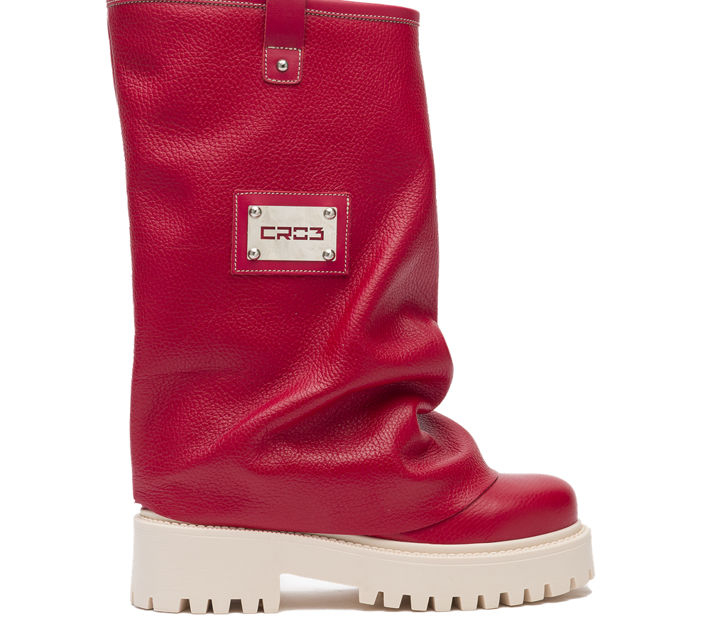 CHUNKY – Leather Boots Red-Sneaker-CRISTIANZEROTRE