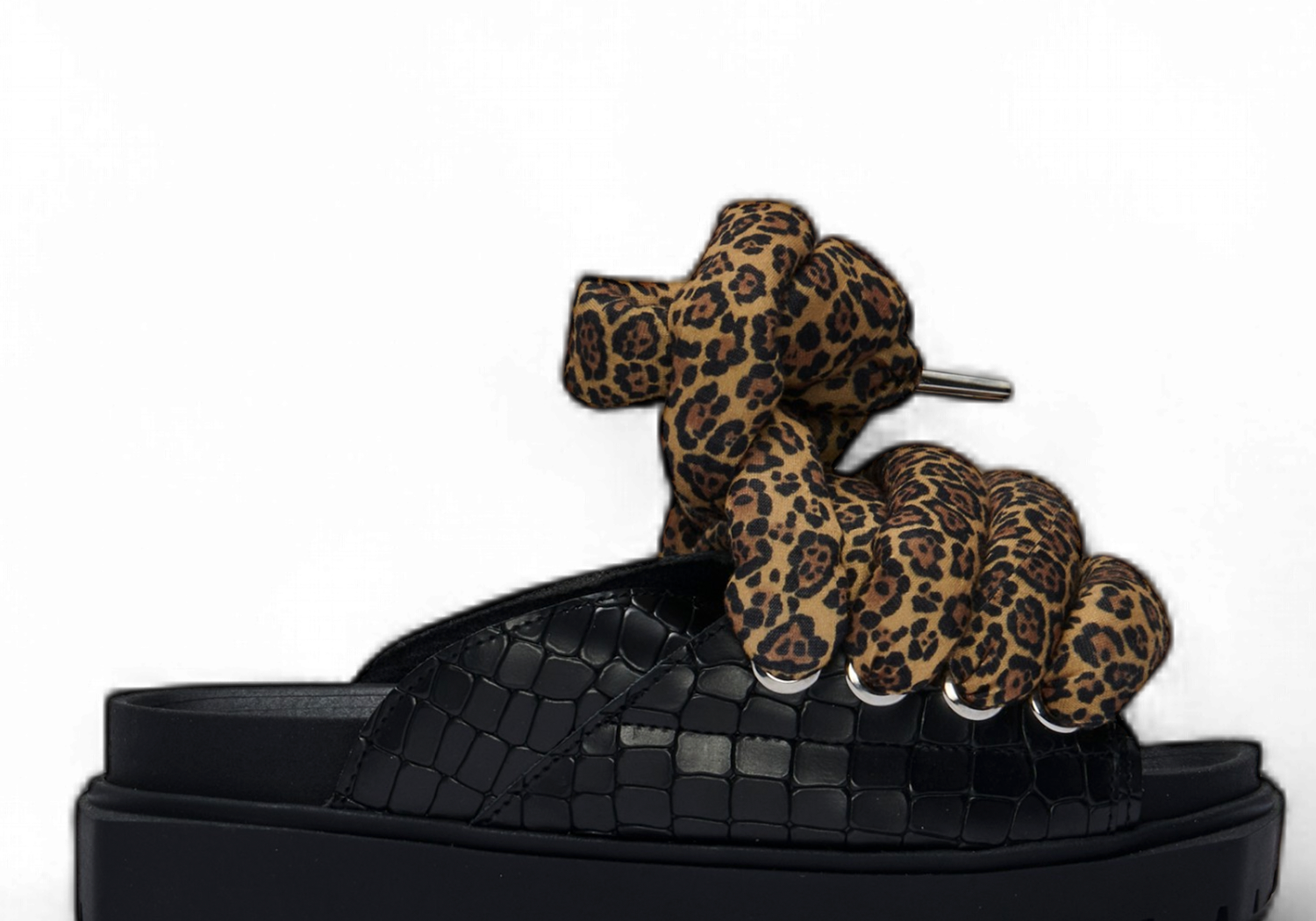 Black Croco Sandals