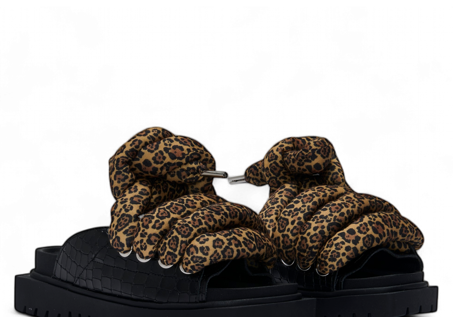 Black Croco Sandals