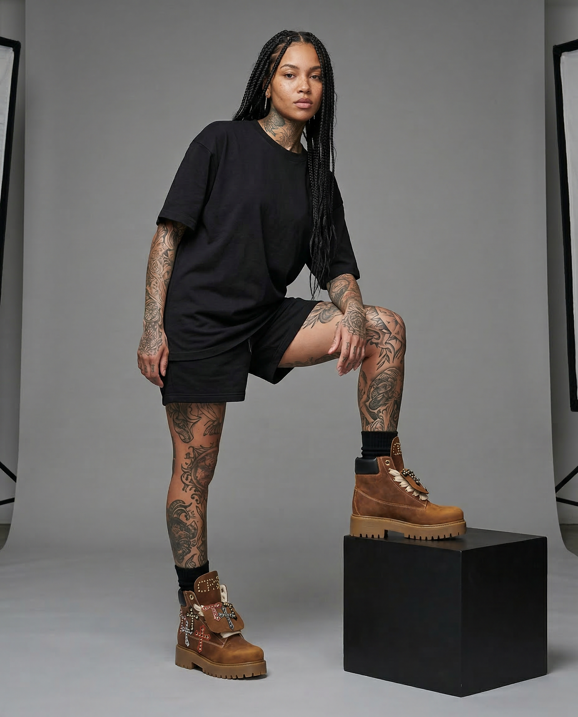 STARBOOT CUSTOM – Studded Cross Leather