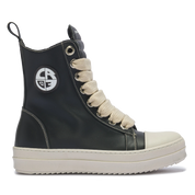 MIRAGE – Black Leather with Cream Laces