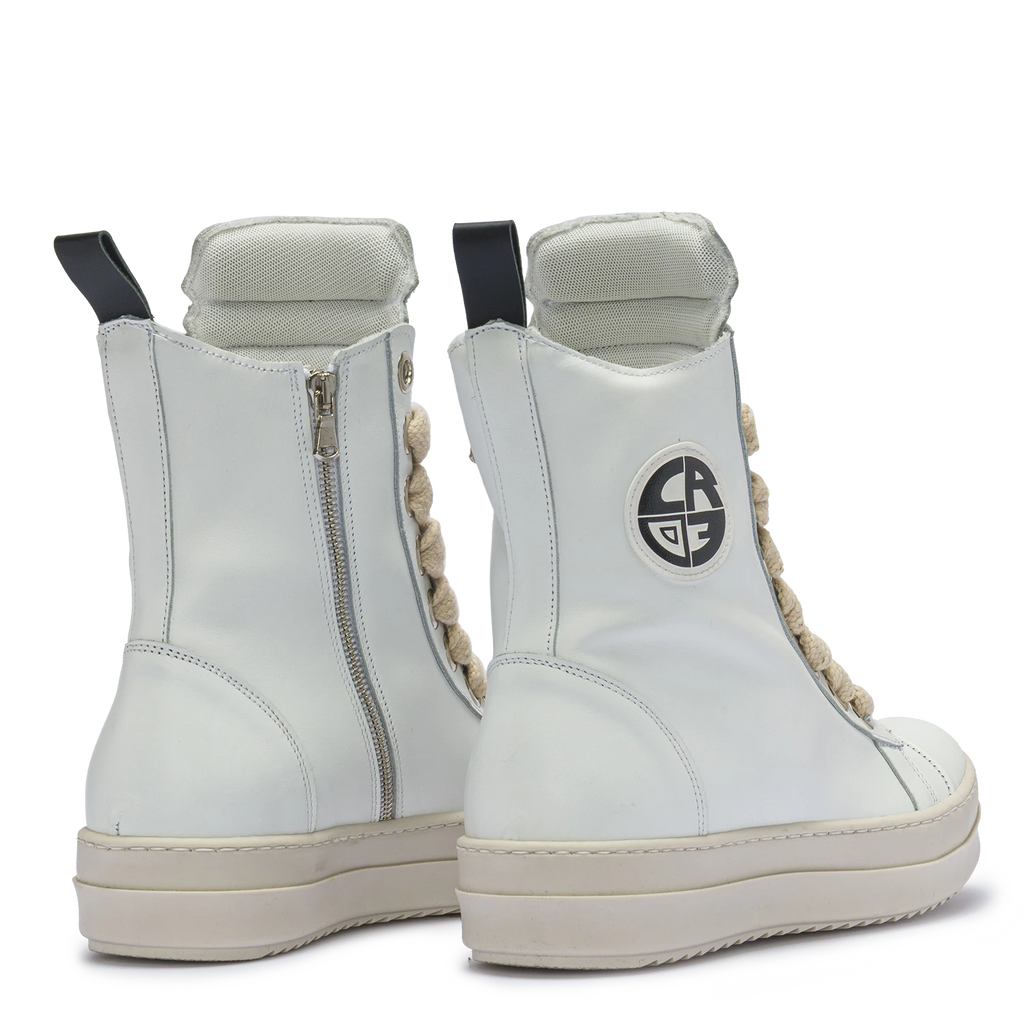 MIRAGE – Couro com cadarços creme