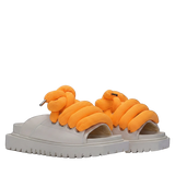 Sandal - Cream Leather - TB Orange