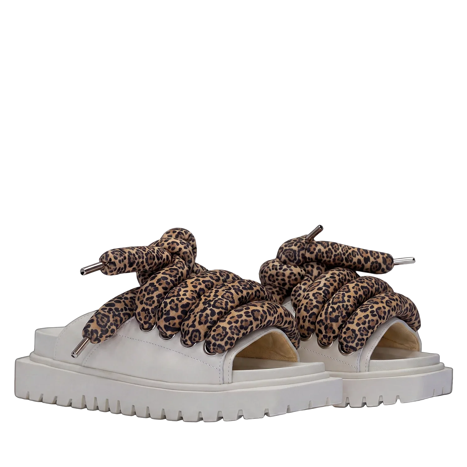 Sandal - Cream Leather - LT Leopard