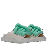Sandal - Cream Leather - TB Emerald