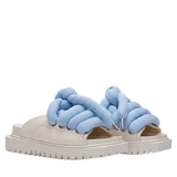 Sandal - Cream Leather - LT Turquoise