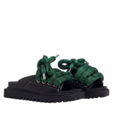 Sandal - Black Leather - LT Green