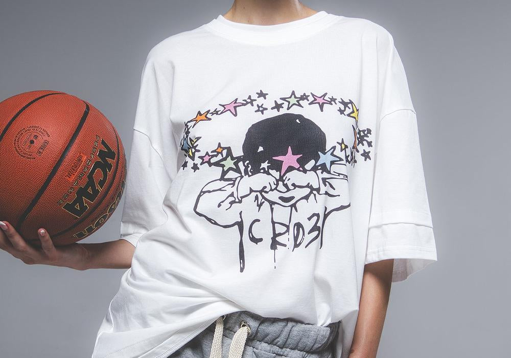 "Squint" White T-shirt-T-shirt-CRISTIANZEROTRE