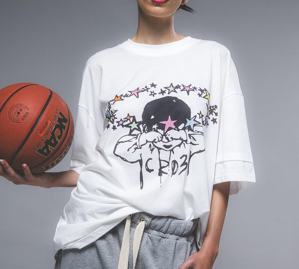 "Squint" White T-shirt-T-shirt-CRISTIANZEROTRE