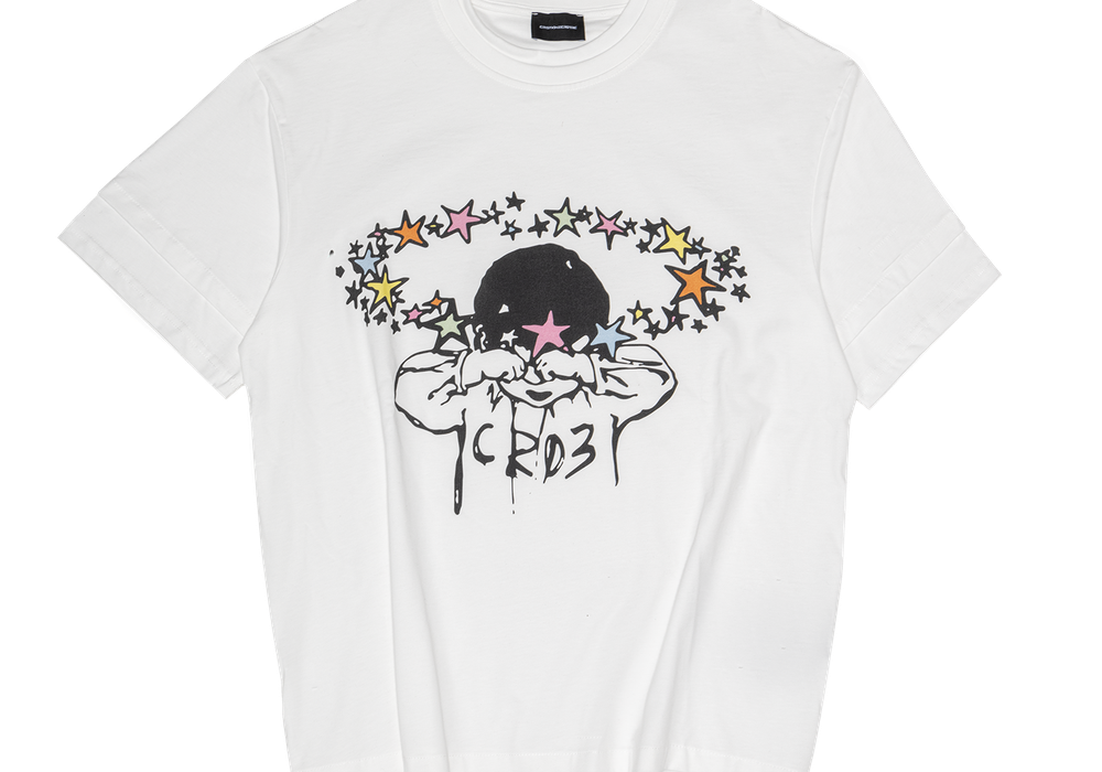"Squint" White T-shirt-T-shirt-CRISTIANZEROTRE