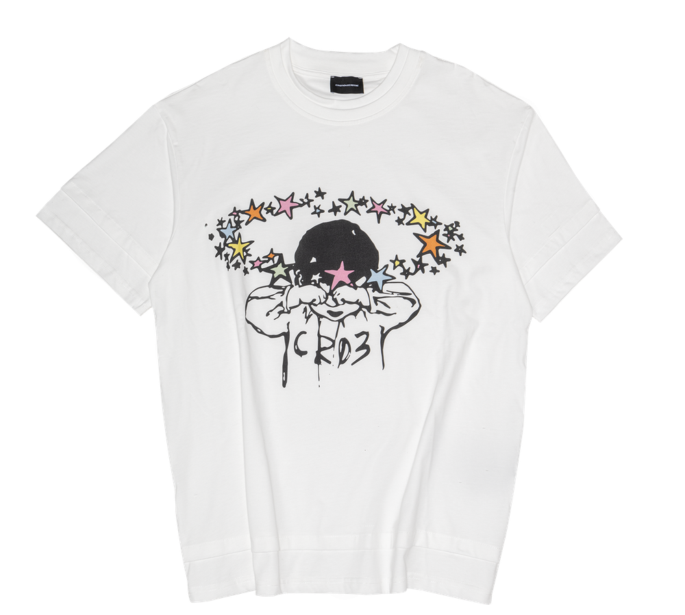 "Squint" White T-shirt-T-shirt-CRISTIANZEROTRE