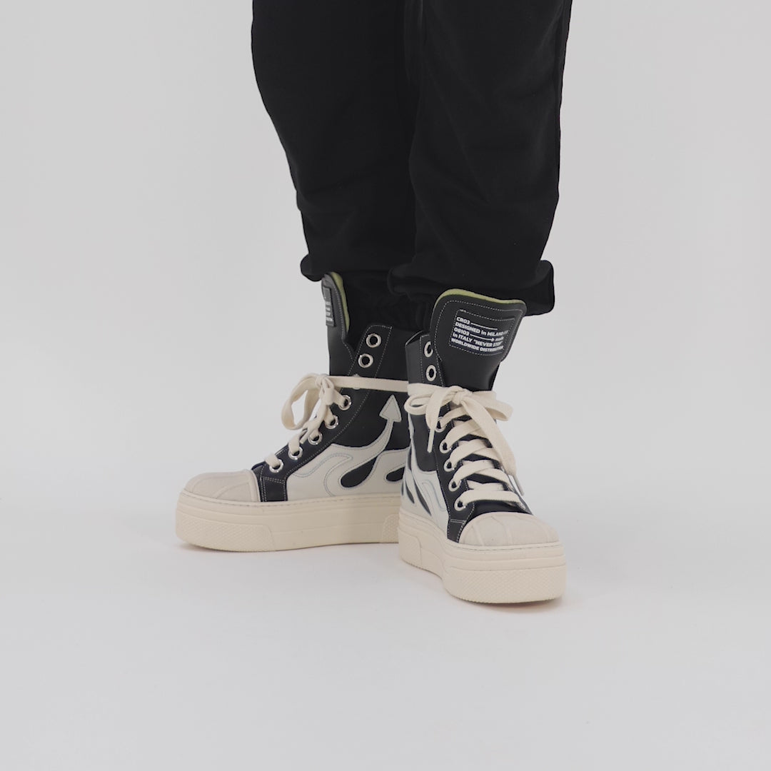 CALIPSO FLAME Black White High – Monochrome High-Top Flames