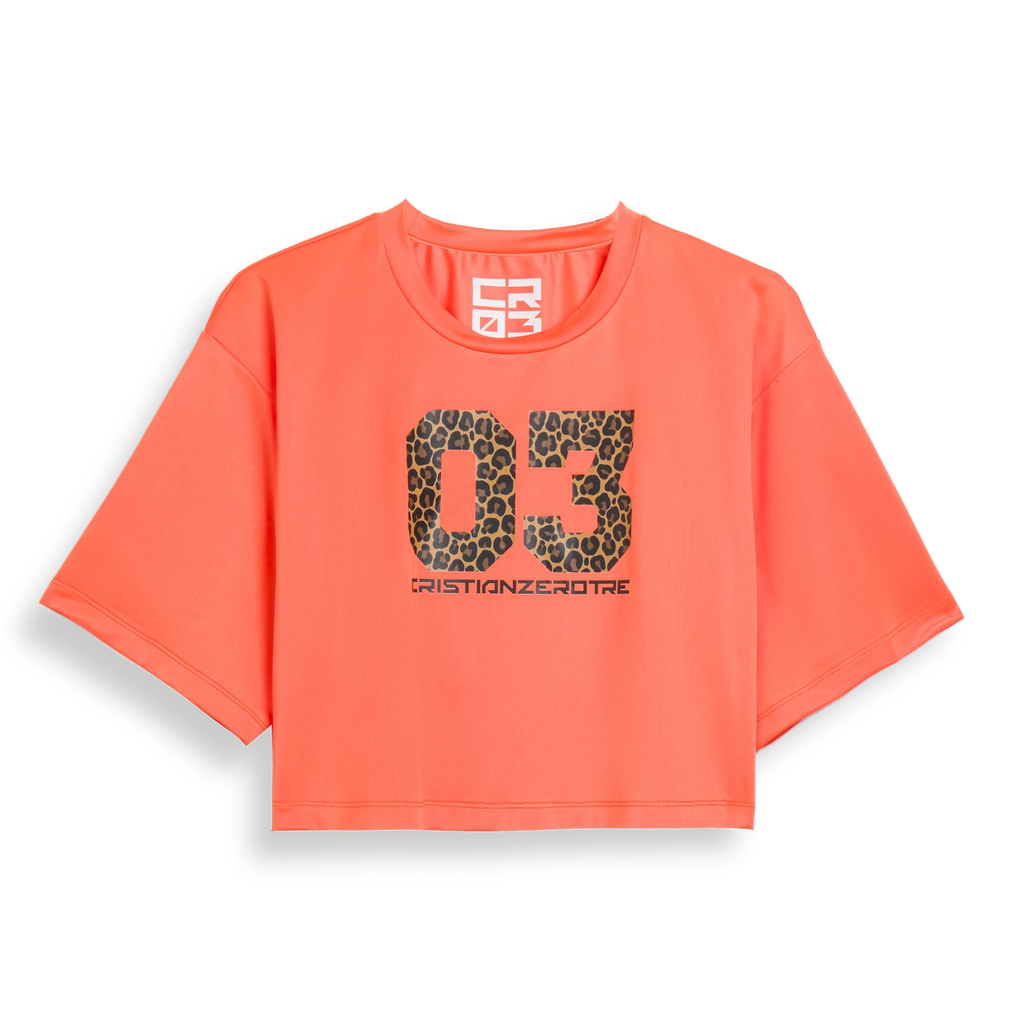 Orange Cropped 03 Leopard T-Shirt