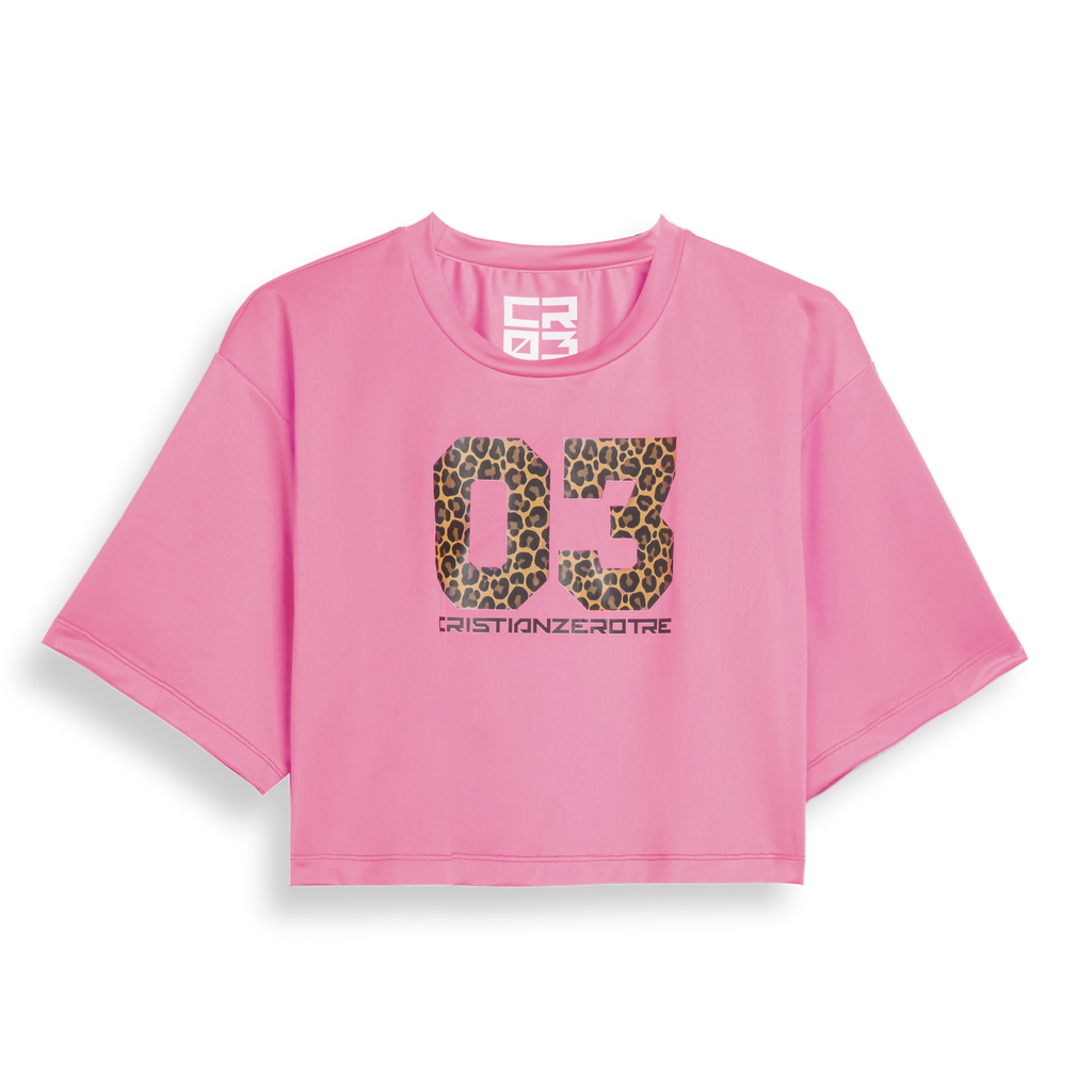 Pink Cropped 03 Leopard T-Shirt